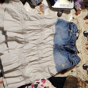 Faded Glory Denim and White Skirt for Kids